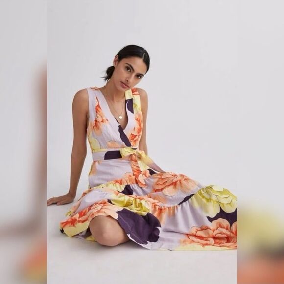 Anthropologie Maeve Floral Wrap Maxi Dress - Picture 2 of 10